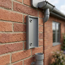 63mm Aluminium Downpipe Access Plate — RAL 7036 (in use)