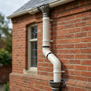 Traditional Adjustable Swanneck 63mm Diameter Aluminium Downpipe — RAL 9010 (in use)