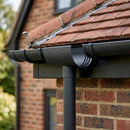 Deepflow Aluminium Gutter Outlet 63mm Dia – 130mm — RAL 7021 (in use)
