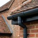 Half Round Aluminium Gutter Outlet 76mm – Marine Grade — RAL 7016 (in use)