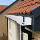Aluminium Box Gutter Outlet 63mm Diameter 135 x 100mm — RAL 9016 (in use)