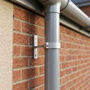 Adjustable Aluminium Pipe Clip 76mm Diameter — RAL 9006 (in use)