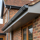 Aluminium Soffit Boards – Plain or Vented with Exterior Coating — RAL 7036 / 490mm Wide | Unvented (in use)