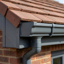 Moulded Ogee Gutter Left Hand Stop End 125 x 100mm — RAL 7016 (in use)