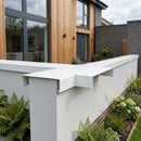 Aluminium Coping T-Junction – Secret Fix Wall Detail — RAL 9010 (in use)