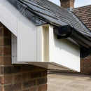 UF1 Aluminium Fascia Board Joint Cover - U Return Profile — RAL 9010 (in use)