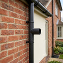 76mm Diameter Flush Joint Downpipe Branches — RAL 7021 / 112.5 Degrees (in use)