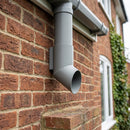 76mm Diameter Flush Joint Aluminium Downpipe Shoe — RAL 7037 (in use)