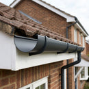 Half Round Aluminium Gutter 125mm x 3m Marine Grade — RAL 7021 (in use)