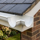 Half Round Aluminium Gutter Angle 135° - 125mm — RAL 9010 (in use)