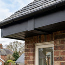 Aluminium Soffit Board Joint Cover — Textured Black (in use)