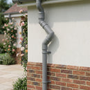 Traditional Adjustable Swanneck 63mm Diameter Aluminium Downpipe — RAL 7037 (in use)