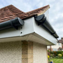 Aluminium Fascia Board Joint Cover V Return — RAL 7035 (in use)