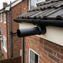 76mm Aluminium Gutter Outlet Spigot Extender — Textured Black (in use)