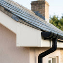 Aluminium Fascia Board Joint Cover V Return — RAL 9010 (in use)