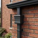 Traditional Downpipe Spare Socket 72x72mm Non-Eared — RAL 7021 (in use)
