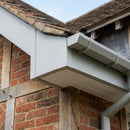L Return Aluminium Fascia Board Joint Cover — RAL 7035 (in use)