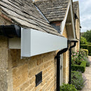 Aluminium Fascia Board Sample — RAL 7035 / 'U' Return (in use)