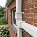 Traditional Aluminium Downpipe Bends 72x72mm – 92.5° & 112.5° — RAL 9010 / 92.5 Degrees (in use)