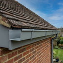 Aluminium Box Gutter Length 135×100mm 3m Marine Grade — RAL 7037 (in use)