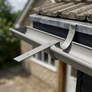 130mm Aluminium Gutter Top Rafter Bracket — RAL 7036 (in use)