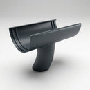 Half Round Aluminium Gutter Outlet 63mm Dia. 125mm — RAL 7016