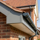 V Return Aluminium Fascia Board 30mm 45° 3m — RAL 7037 (in use)