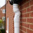Traditional Adjustable Swanneck 76mm Dia Downpipe Connector — RAL 9016 (in use)