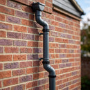 76mm Diameter Flush Joint Adjustable Swanneck Downpipe — RAL 7016 (in use)