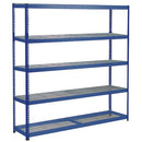 Rapid 1 heavy duty wire mesh shelving bay, 1830mm wide, Blue frame