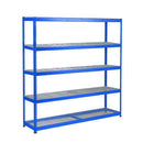 Rapid 1 heavy duty wire mesh shelving bay, 2440mm wide, Blue frame