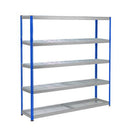Rapid 1 heavy duty wire mesh shelving bay, 2440mm wide, Blue/Grey frame