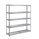 Rapid 1 heavy duty wire mesh shelving bay, 2440mm wide, Grey frame