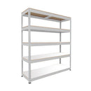 Rapid 1 galvanised wide shelving bay with melamine shelves