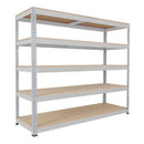 Rapid 1 galvanised shelving bay with 5 chipboard shelves