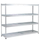 Rapid 1 galvanised heavy duty shelving – wire mesh shelves, 1830mm wide bay