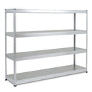 Rapid 1 galvanised heavy duty shelving – solid steel shelves, 2440mm wide bay