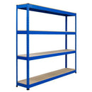 Rapid 1 shelving bay with 4 chipboard shelves, Blue frame, 1980h x 1830w mm
