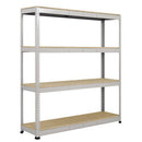 Rapid 1 galvanised frame shelving with chipboard decks, wide bay