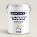 Rubber Roof UK solar reflective roof coating 20kg tub with branded label