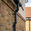 76mm Diameter Flush Joint Adjustable Swanneck Downpipe — RAL 7021 (in use)