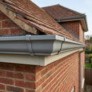 Moulded Ogee Gutter Right Hand Stop End 125 x 100mm — RAL 7037 (in use)