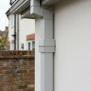 Flush Joint Internal Jointer 72x72mm Aluminium Downpipe — RAL 7035 (in use)