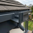 Aluminium Box Gutter Jointer 135 x 100mm — RAL 7016 (in use)