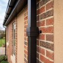Flush Joint Internal Jointer 72x72mm Aluminium Downpipe — Textured Black (in use)