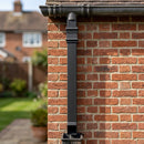 Traditional Downpipe Length 72x72mm x 3m Non-Eared Socket — Textured Black (in use)
