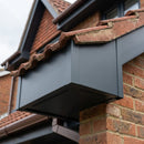 L Return Aluminium Fascia Board Joint Cover — RAL 7016 (in use)
