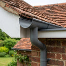 Half Round Aluminium Gutter Outlet 76mm – Marine Grade — RAL 7037 (in use)