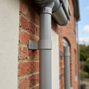 76mm Aluminium Downpipe Clip – Flush Joint — RAL 7036 (in use)