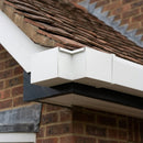 135° Aluminium Box Gutter Angle 135 x 100mm — RAL 9016 (in use)